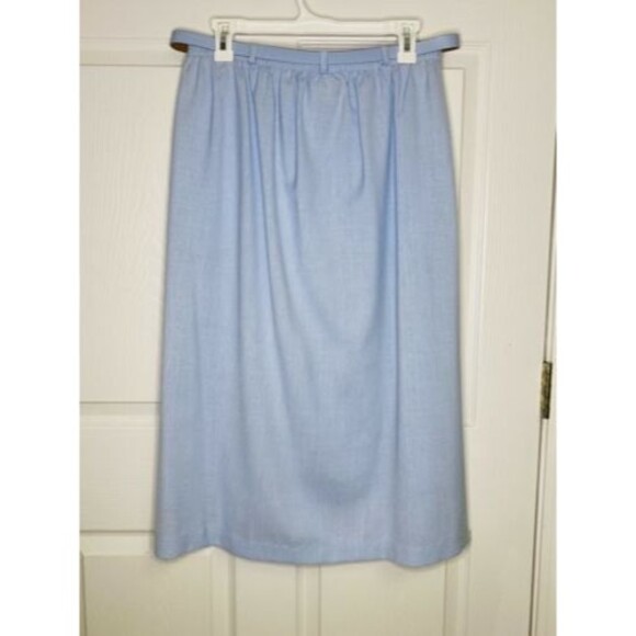 Vintage JBJ Sportswear Blue Long Skirt Suit Sz 16? Belt & 2 Pockets USA *Flaw* - Picture 8 of 10